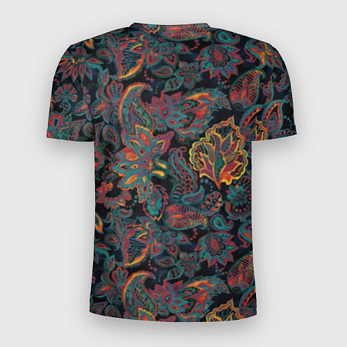 Мужская спорт-футболка Узор пейсли на черном / 3D-принт – фото 2