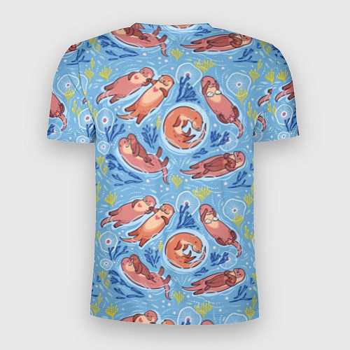 Мужская спорт-футболка Весёлые дружные выдры / 3D-принт – фото 2