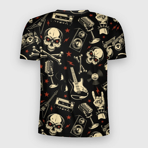 Мужская спорт-футболка Гранж с черепами / 3D-принт – фото 2