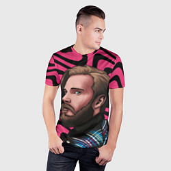 Футболка спортивная мужская Pink PewDiePie, цвет: 3D-принт — фото 2