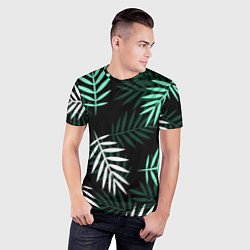 Футболка спортивная мужская Листья пальмы, цвет: 3D-принт — фото 2