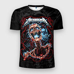 Футболка спортивная мужская Metallica - кричащий скелет, цвет: 3D-принт