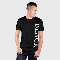 Футболка спортивная мужская Чёрная футболка с текстом, цвет: 3D-принт — фото 2