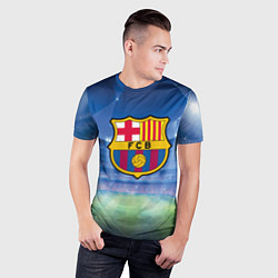 Футболка спортивная мужская FC Barcelona, цвет: 3D-принт — фото 2