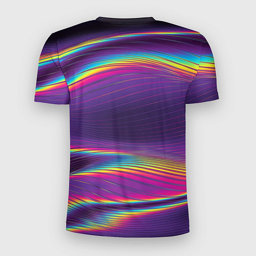 Мужская спорт-футболка Разноцветные волнообразные / 3D-принт – фото 2