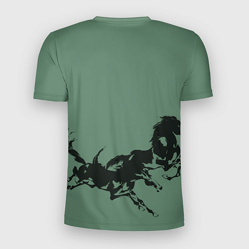 Мужская спорт-футболка Черные кони / 3D-принт – фото 2