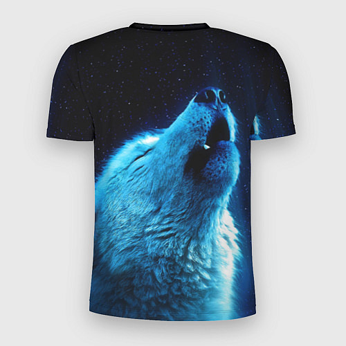 Мужская спорт-футболка Волк воет на луну / 3D-принт – фото 2