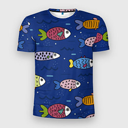 Мужская спорт-футболка Подводный мир, Рыбы под водой