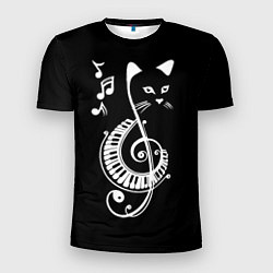 Мужская спорт-футболка Музыкальный кот