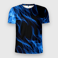 Футболка спортивная мужская BLUE FIRE FLAME, цвет: 3D-принт