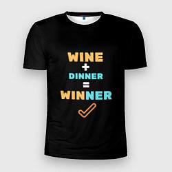 Мужская спорт-футболка Вино плюс ужин