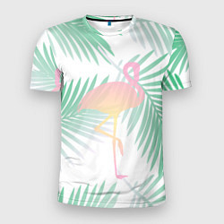 Мужская спорт-футболка Фламинго в джунглях