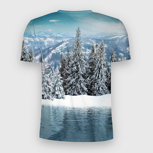 Мужская спорт-футболка Зимний лес / 3D-принт – фото 2