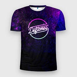 Футболка спортивная мужская Deftones Neon logo, цвет: 3D-принт