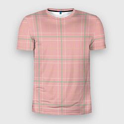 Мужская спорт-футболка Шотландка Розовая