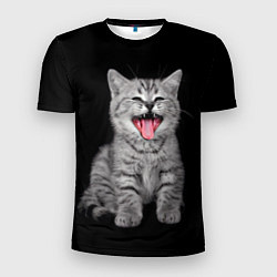 Мужская спорт-футболка Кричащий кот