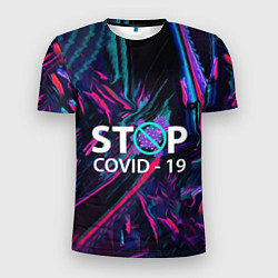 Мужская спорт-футболка Стоп covid-19