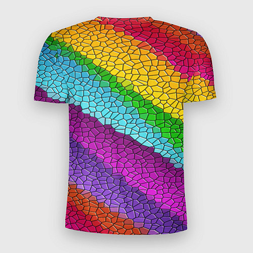 Мужская спорт-футболка Яркая мозаика радуга диагональ / 3D-принт – фото 2