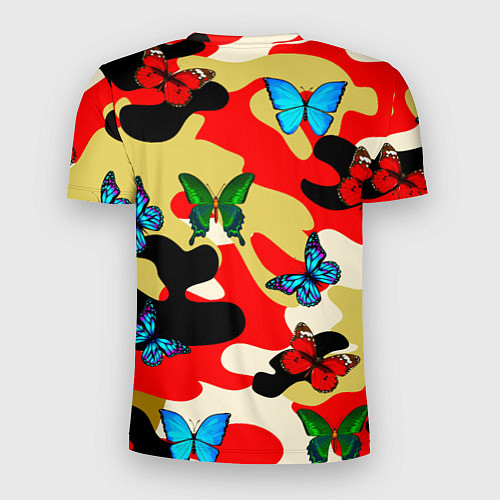 Мужская спорт-футболка Камуфляжные бабочки / 3D-принт – фото 2