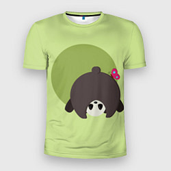 Мужская спорт-футболка Прикольная панда с бабочкой