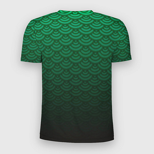 Мужская спорт-футболка Узор зеленая чешуя дракон / 3D-принт – фото 2