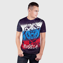 Футболка спортивная мужская Russia Bear, цвет: 3D-принт — фото 2