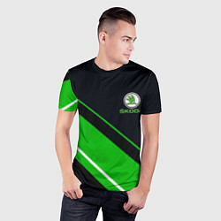 Футболка спортивная мужская SKODA, цвет: 3D-принт — фото 2