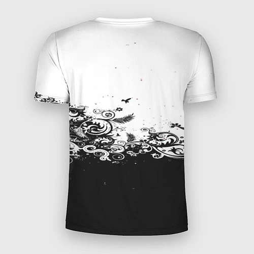 Мужская спорт-футболка Узоры линии черный белый чб / 3D-принт – фото 2