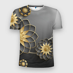 Мужская спорт-футболка 3D цветы
