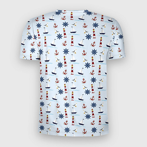 Мужская спорт-футболка Кораблики да маяки / 3D-принт – фото 2