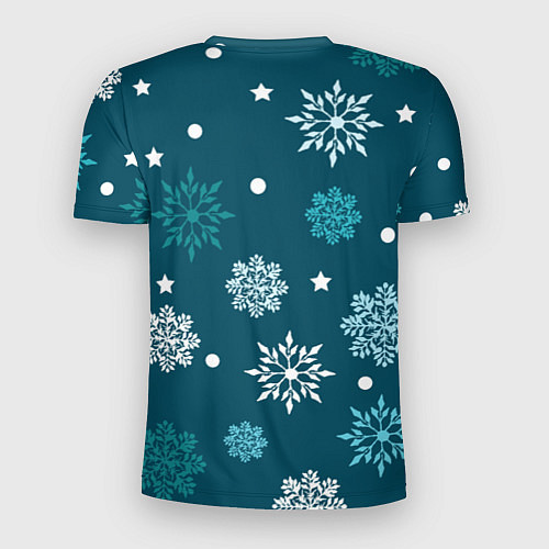 Мужская спорт-футболка Зимние снежинки / 3D-принт – фото 2