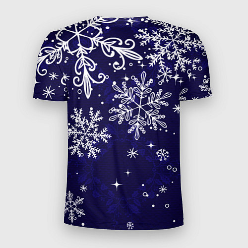 Мужская спорт-футболка Новогодние снежинки / 3D-принт – фото 2