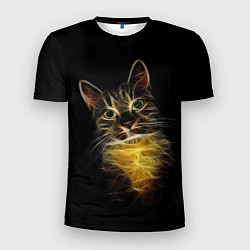 Мужская спорт-футболка Дымчато-световой кот