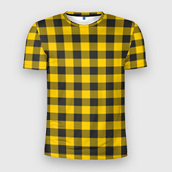 Мужская спорт-футболка Желтая клетка