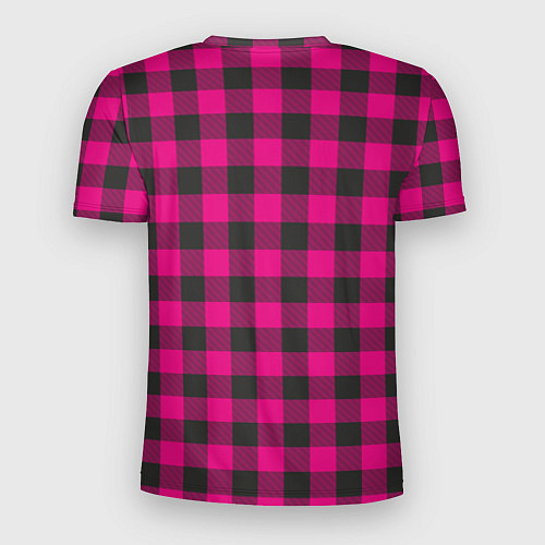 Мужская спорт-футболка Розовая клетка / 3D-принт – фото 2
