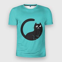 Мужская спорт-футболка Чёрный котя