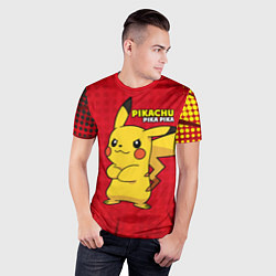 Футболка спортивная мужская Pikachu Pika Pika, цвет: 3D-принт — фото 2