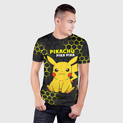 Футболка спортивная мужская Pikachu Pika Pika, цвет: 3D-принт — фото 2