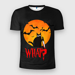 Футболка спортивная мужская What Cat Halloween, цвет: 3D-принт