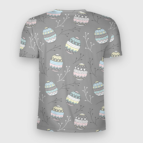 Мужская спорт-футболка Яйца пасхальные серый фон / 3D-принт – фото 2