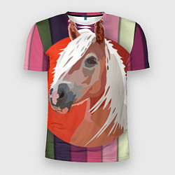 Мужская спорт-футболка Лошадь с фоном