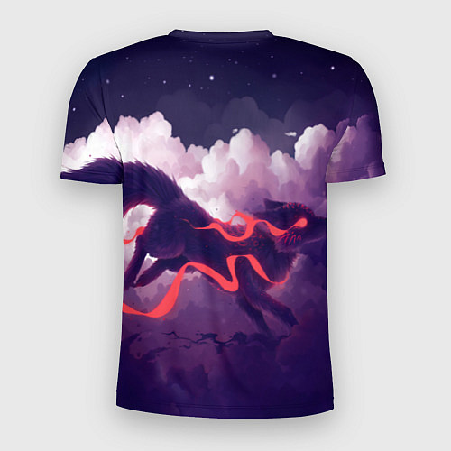 Мужская спорт-футболка Лиса бежит по облакам / 3D-принт – фото 2
