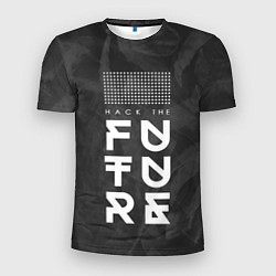 Мужская спорт-футболка Надпись Hack the future