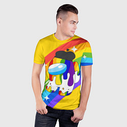 Футболка спортивная мужская AMONG US - Радужный, цвет: 3D-принт — фото 2