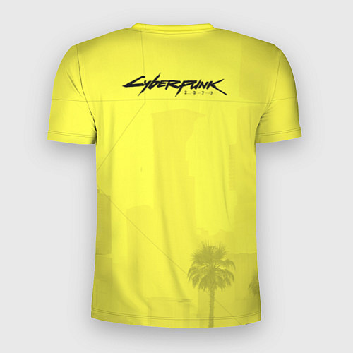 Мужская спорт-футболка Cyberpunk 2077 - Пальмы / 3D-принт – фото 2
