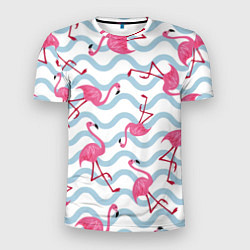 Мужская спорт-футболка Фламинго Волны