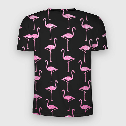 Мужская спорт-футболка Фламинго Чёрная / 3D-принт – фото 2