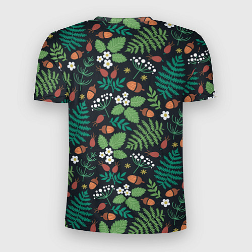 Мужская спорт-футболка Лесные листочки цветочки / 3D-принт – фото 2