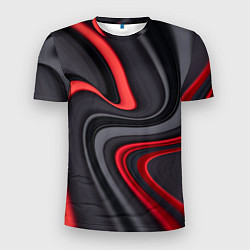 Мужская спорт-футболка Черные и красные линии