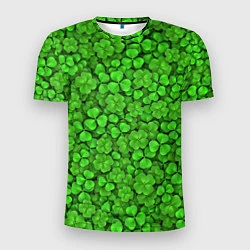 Футболка спортивная мужская Зелёный клевер, цвет: 3D-принт